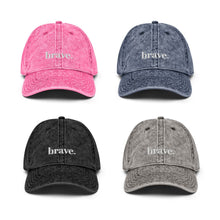 Load image into Gallery viewer, Brave Vintage Cotton Twill Cap in Pink, Blue, Grey and Black